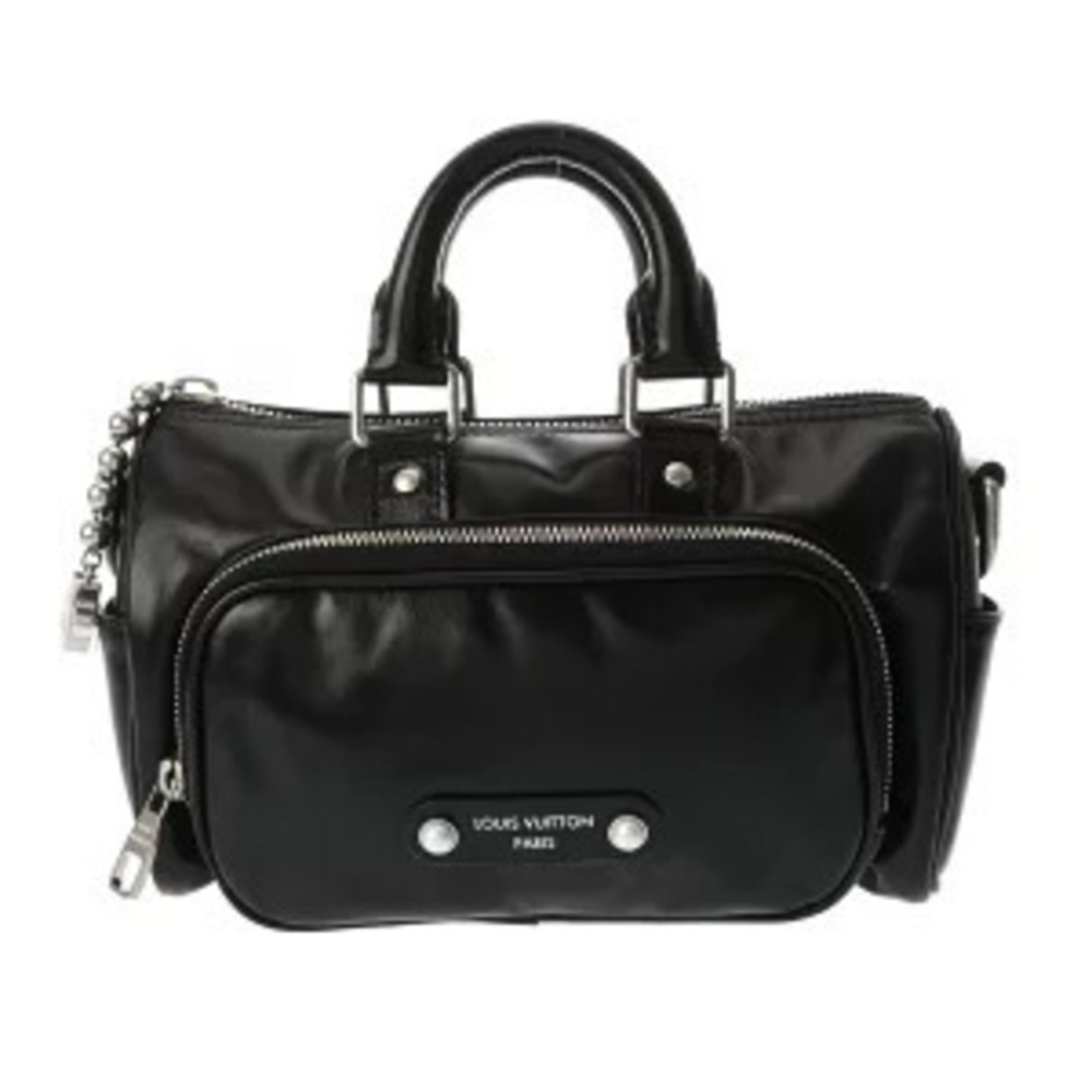 Louis Vuitton Keepall Cargo Bandouliere Black Calf Leather Handbag